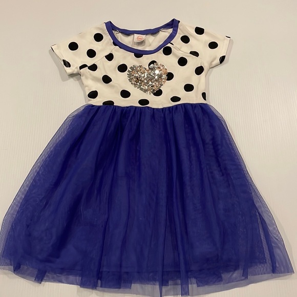 wonder nation Other - Sequined heart, off white polka dot dress, purple/blue tool bottom. Size small